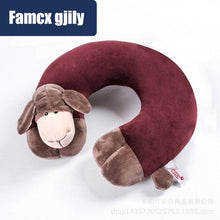 Load image into Gallery viewer, Cute Cartoon Animal U-shaped Memory Travel Pillow Neck Support Headrest Office Car Airplane Sleep Soft Travel Neck Pillow Animal for Neck & Head Support Cute Wild Life Stuffed Pillow Accessory for Naps Novelty Stuffed Animal For Adults And Children