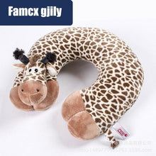 Load image into Gallery viewer, Cute Cartoon Animal U-shaped Memory Travel Pillow Neck Support Headrest Office Car Airplane Sleep Soft Travel Neck Pillow Animal for Neck & Head Support Cute Wild Life Stuffed Pillow Accessory for Naps Novelty Stuffed Animal For Adults And Children