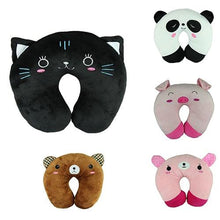 Load image into Gallery viewer, Cute Cartoon Animals U Shaped Pillow Toddler Neck Pillow Travel Car Neck Rest Pillow Support Head Rest Cushion Panda Cat Bear Rabbit Pig Kids Travel Pillow Toddler Neck Pillow U-Shaped Animal Kids Neck Pillow With 3D Embroidery For Airplane