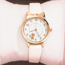 Load image into Gallery viewer, Cute Cat Gold Dial Watch Fashion Kids Leather Strap Quartz Watch Children Set Bracelet Watch Leather Band Luxury Quartz Watches Fashion Creative Wristwatch For Women Girls