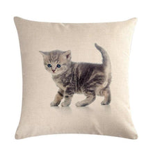 Load image into Gallery viewer, Cute Cat Sofa Decorative Cotton Linen Cushion Cover Pillow Cases Square Pillow Covers Cat Cotton Linen Decorative Cushion Covers For Home Throw Pillow Home Decor Pillowcover 45x45CM