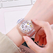 Load image into Gallery viewer, Cute Childrens Analog Transparent Watchband New Fashion Small Lightweight Watch Fresh And Simple Girls Quartz Watch Sport Simple Casual Quartz Wristwatch For Women Ladies Girls