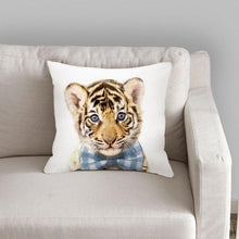 Load image into Gallery viewer, Cute Decorative Pillow Case Cover Grey Rabbit Isolated On A White Background Bunny Tail Back Soft Linen Pillow Case For Decorative Bedroom Case Cushion Covers Home Throw Pillows Flower Pillow Case Rabbit Sofa Animal Cushion Cover 45X45CM