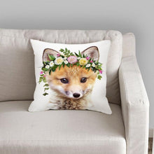 Load image into Gallery viewer, Cute Decorative Pillow Case Cover Grey Rabbit Isolated On A White Background Bunny Tail Back Soft Linen Pillow Case For Decorative Bedroom Case Cushion Covers Home Throw Pillows Flower Pillow Case Rabbit Sofa Animal Cushion Cover 45X45CM