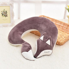 Load image into Gallery viewer, Cute Fox Animal Cotton Plush U Shape Neck Pillow Travel Car Home Pillow Nap Animal Pillow Health Care with Eye Mask Cute Fox U Shaped Neck Pillow for Car Airplane Traveling ,Animal Plush Stuffed Travel Pillow Travel Pillows Cartoon Planes Fox Animal