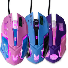 Load image into Gallery viewer, Cute Gaming USB Wired Mouse Girls Pink Computer Professional 2400 DPI Mouse Colorful Silent Mouse For PC
