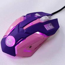 Load image into Gallery viewer, Cute Gaming USB Wired Mouse Girls Pink Computer Professional 2400 DPI Mouse Colorful Silent Mouse For PC
