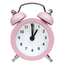Load image into Gallery viewer, Cute Mini Metal Round Alarm Clock Desk Table Electronic Digital Clock Twin Bell Alarm Clock Metal Frame 3D Dial with Backlight Function Desk Table Clock for Home & Office Bedroom Living Room Alarm Clock Creative Home Decoration