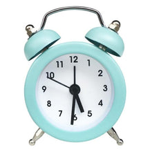 Load image into Gallery viewer, Cute Mini Metal Round Alarm Clock Desk Table Electronic Digital Clock Twin Bell Alarm Clock Metal Frame 3D Dial with Backlight Function Desk Table Clock for Home & Office Bedroom Living Room Alarm Clock Creative Home Decoration