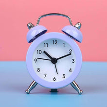 Load image into Gallery viewer, Cute Mini Metal Round Alarm Clock Desk Table Electronic Digital Clock Twin Bell Alarm Clock Metal Frame 3D Dial with Backlight Function Desk Table Clock for Home & Office Bedroom Living Room Alarm Clock Creative Home Decoration