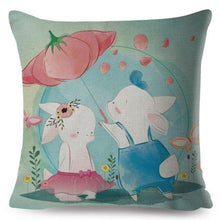 Load image into Gallery viewer, Cute Pillow Cover Cartoon Giraffe Fox Reindeer Animal Nordic Polyester Cotton Cushion Cover For Sofa Home Kids Room Decor Throw Pillow Cases Cartoon Animal Woodland Decorative Cotton Cushion Cover Home Baby Room Decor Standard Pillowcase