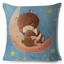 Load image into Gallery viewer, Cute Pillow Cover Cartoon Giraffe Fox Reindeer Animal Nordic Polyester Cotton Cushion Cover For Sofa Home Kids Room Decor Throw Pillow Cases Cartoon Animal Woodland Decorative Cotton Cushion Cover Home Baby Room Decor Standard Pillowcase