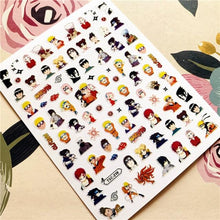 Load image into Gallery viewer, Cute rabbit Cute cat Japanese Justice Girl 3D Back Glue Nail Sticker Nail Decoration Nail Art Nail Ornament Self Adhesive Nail Decals for Nail Art Decoration Including Hearts Stars Letters Bowknot Leaves Flowers Plants Fruits Butterflies for Woman