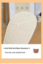 Load image into Gallery viewer, Cute Side Bear Waterproof Cotton Women Shoes Winter Warm Indoor Outdoor Wrapped Heel Slippers EVA Comfort Memory Foam Slippers Waterproof Non Skid Warm Washable Cotton Shoes Loafer Slippers