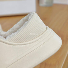 Load image into Gallery viewer, Cute Side Bear Waterproof Cotton Women Shoes Winter Warm Indoor Outdoor Wrapped Heel Slippers EVA Comfort Memory Foam Slippers Waterproof Non Skid Warm Washable Cotton Shoes Loafer Slippers