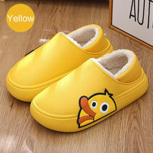 Load image into Gallery viewer, Cute Side Bear Waterproof Cotton Women Shoes Winter Warm Indoor Outdoor Wrapped Heel Slippers EVA Comfort Memory Foam Slippers Waterproof Non Skid Warm Washable Cotton Shoes Loafer Slippers