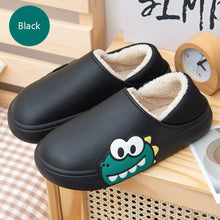 Load image into Gallery viewer, Cute Side Bear Waterproof Cotton Women Shoes Winter Warm Indoor Outdoor Wrapped Heel Slippers EVA Comfort Memory Foam Slippers Waterproof Non Skid Warm Washable Cotton Shoes Loafer Slippers