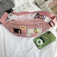 Load image into Gallery viewer, Cute Solid Color Fanny Pack For Girls Trendy Crossbody Chest Bag Belt Waist Packs Workout Traveling Dog Walking Casual Fashion Outdoor Waist Pack Bag Cool Fanny Packs