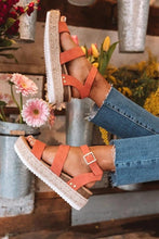 Load image into Gallery viewer, Cute Summer Women Golden Sandals Platform Heels Cross Strap Ankle Lace Beach Party Shoes Open Toe Ankle Platform Strap Casual Shoes Platform Wrap Rubber Sole Flat Sandal