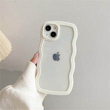 Load image into Gallery viewer, Cute Transparent Curly Wave Phone Case For iPhone 14Pro 13 12 11 Pro Max X XR XS Max Candy Color Shockproof Clear Hard Cover Shockproof Popular Wavy Stylish Phone Case