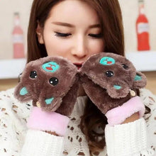 Load image into Gallery viewer, Cute Winter Warm Soft Half Finger Thick One Size Gloves For Women Fashionable Warm Comfortable Stylish Gloves For Girls