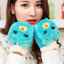 Load image into Gallery viewer, Cute Winter Warm Soft Half Finger Thick One Size Gloves For Women Fashionable Warm Comfortable Stylish Gloves For Girls