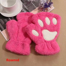 Load image into Gallery viewer, Cute Women Winter 1Pair Warm Fingerless Lovely Gloves Fluffy Colorful Comfortable Gloves For Autumn