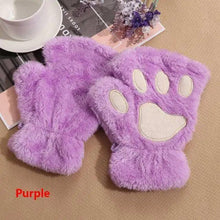 Load image into Gallery viewer, Cute Women Winter 1Pair Warm Fingerless Lovely Gloves Fluffy Colorful Comfortable Gloves For Autumn