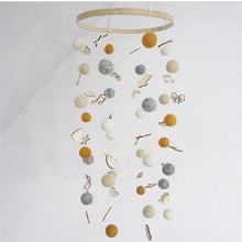 Load image into Gallery viewer, Cute Wool Ball Wind Chimes Newborn Baby Bed Bell Dream Catcher String Pendant Kids Room Decoration Wooden Wind Chime Bed Bell Nursery Crib Bed Bell Baby Bedroom Ceiling Wooden Beads Wind Chime Wall Hanging Ornament