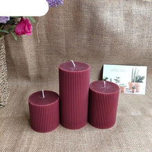 Load image into Gallery viewer, Cylindrical Striped Candle Pillar Candles Aromatherapy Scented Candles Clean Burning And Dripless Candle Lights Creamy Aromatherapy Scented Candles Home Decoration Romantic Candlelight Dinner