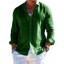 Load image into Gallery viewer, Men's Long Sleeve Shirt Casual Loose Lapel Button Top Solid Color Plus Size Blouse Clothing