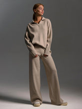 Load image into Gallery viewer, Women’s Fall Winter Two-Piece Set – Loose Collar Sweater Casual Outfit