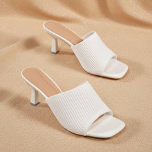 Load image into Gallery viewer, Women's Square Toe Chunky Heel Slide Sandals – Mesh Outdoor Summer