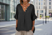 Load image into Gallery viewer, Women's V-Neck Button-Up Shirt