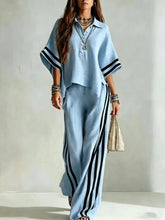 Load image into Gallery viewer, Women's Short-Sleeve Shirt & Loose Pants Two-Piece Set