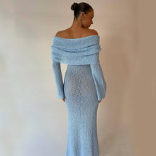 Load image into Gallery viewer, New One-shoulder Knitted Long-sleeved Dress Sexy Beach Holiday Long Dresses Womens Clothing