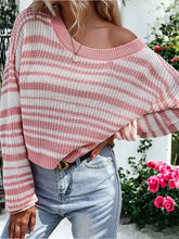 Load image into Gallery viewer, Drop Shoulder Striped Sweater