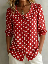 Load image into Gallery viewer, Women's Retro Polka Dot Three-Quarter Sleeve Loose Cardigan Shirt