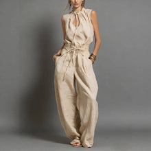 Load image into Gallery viewer, Women's Sleeveless High-Waist Wide-Leg Pleated Jumpsuit