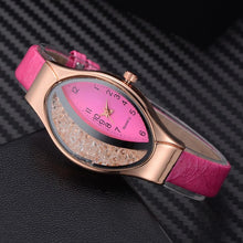 Load image into Gallery viewer, Women Fashion Luxury Watch Leather Strap Women Bracelet Clock Ellipse Rhinestone PU Sport Quartz Watch Wrist Watches For Women and Girls