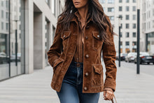 Load image into Gallery viewer, Women’s Retro Suede Multi-Pocket Short Jacket