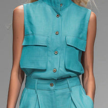 Load image into Gallery viewer, Women’s Sleeveless Vest and Wide-Leg Pants Set
