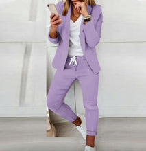 Load image into Gallery viewer, Lapel Blazer & Drawstring Trousers OL Suit – 12 Colors XS–3XL