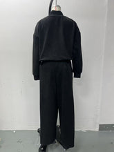Load image into Gallery viewer, Women's Mock Turtleneck Balloon Sleeve Top & Pleated Wide-Leg Trousers Set