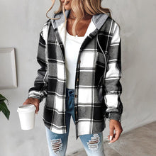 Load image into Gallery viewer, Women's Plaid Hoodie Long Sleeve Jacket With Pocket