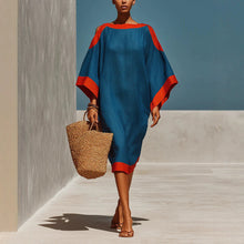 Load image into Gallery viewer, Loose-Fit Three-Quarter Sleeve Mid-Length Dress – 4 Colors S–3XL