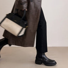 Load image into Gallery viewer, Women’s British-Style Chunky Heel Ankle Boots – Dr. Style Leather Booties for Fall & Winter