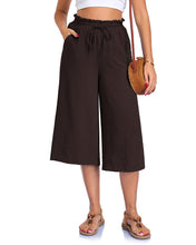 Load image into Gallery viewer, Women’s Elastic Cropped Wide-Leg Pants