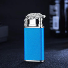 Load image into Gallery viewer, Mandotos Creative Blue Flame Lighter Dolphin Dragon Tiger Metal Windproof Double Flame Refillable