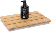 Load image into Gallery viewer, Compact Bamboo Bath Mat – Non-Slip, Quick Dry Wooden Shower Floor Mat for Small Bathrooms, RVs, and Tight Spaces, Easy to Clean, 15.8" X 10.2"